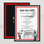 Invitation Rouge de mardi gras de jazz de la Nouvelle-Orléans (Devant / Derrière)