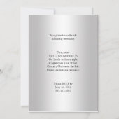 Invitation rouge de mariage de bijou de damassé (Dos)