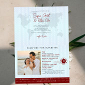 Invitation rouge de mariage de destination de pass