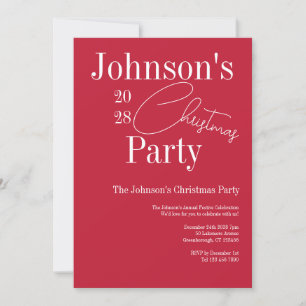 Invitation Rouge de Noël moderne
