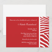 Invitation rouge de partie de Bachelorette de (Devant / Derrière)