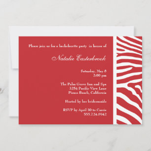 Invitation rouge de partie de Bachelorette de