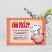 Invitation rouge de partie de BBQ (Debout devant)