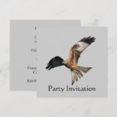 Invitation rouge de partie de cerf-volant (Devant / Derrière)