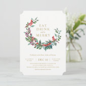 Invitation rouge de partie de guirlande de (Debout devant)