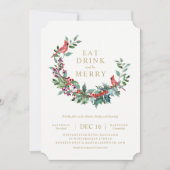 Invitation rouge de partie de guirlande de (Devant)