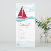 Invitation rouge de partie de voilier (Debout devant)