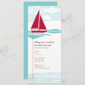 Invitation rouge de partie de voilier (Devant / Derrière)