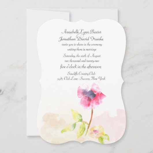 Invitation rouge de pavot (Devant)