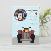 Invitation rouge de photo de quadruple (Debout devant)