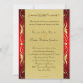 Invitation rouge de rouge de rouleau d'or de duc (Dos)