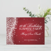 Invitation Rouge de scintillement de vague de fête (Debout devant)