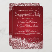 Invitation Rouge de scintillement de vague de partie de (Devant / Derrière)