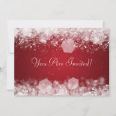 Invitation rouge de scintillement élégant de nuit (Dos)