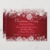 Invitation rouge de scintillement élégant de nuit (Devant / Derrière)