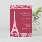 Invitation Rouge de sucrerie dans l'invitation d'anniversaire (Debout devant)