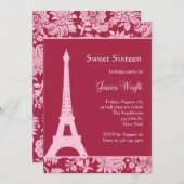 Invitation Rouge de sucrerie dans l'invitation d'anniversaire (Devant / Derrière)