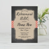 Invitation Rouge de toile de jute de BBQ de guingan (Debout devant)