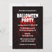 Invitation Rouge déplaisant | Black Widow Spider Halloween Pa (Devant)