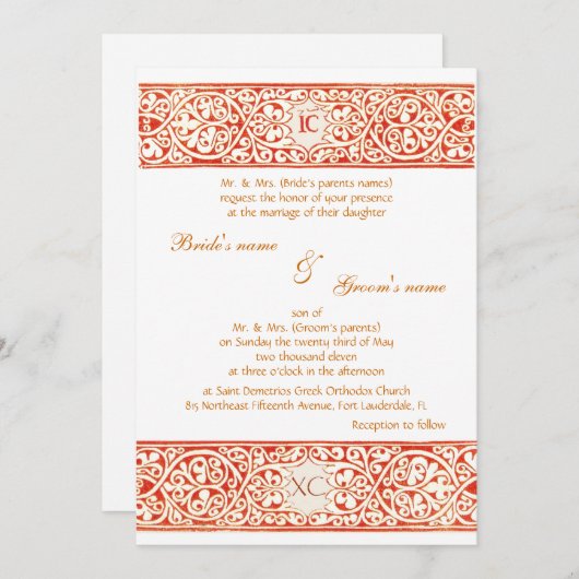 Invitation Rouge d'IC XC (Devant / Derrière)