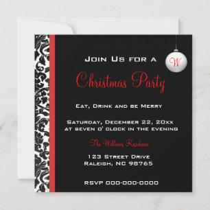 Invitation Rouge divin Vintage Damask