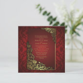 " invitation rouge d'or de luxe de mariage de la (Debout devant)