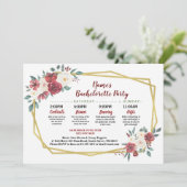 Invitation Rouge d'or itinéraire de Fête de la mariée et (Debout devant)