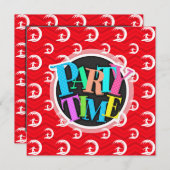 Invitation Rouge écarlate, Blanc, Chevron, Surf, Surfer (Devant / Derrière)