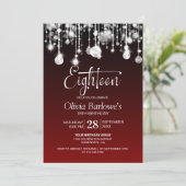 Invitation Rouge élégant 18e anniversaire fête (Debout devant)