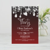 Invitation Rouge élégant 30e anniversaire fête (Debout devant)