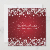 Invitation Rouge élégant d'étincelle d'hiver de mariage (Dos)