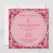 Invitation Rouge élégant/rose floral et anniversaire de (Dos)