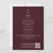 Invitation Rouge Enchantant Botanical Floral Mariage QR Code (Dos)
