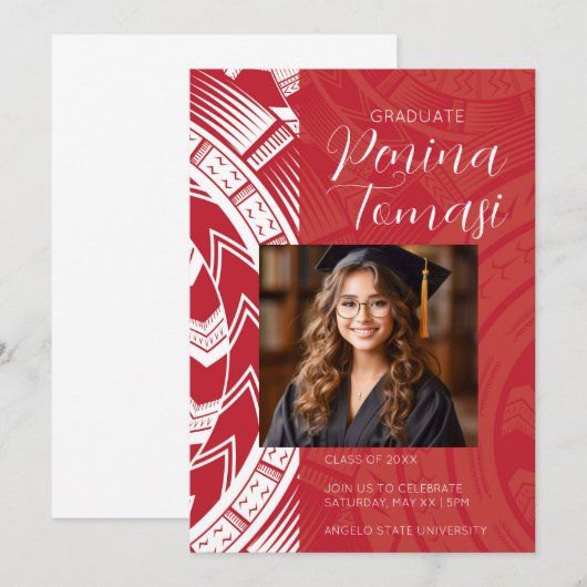 Invitation Rouge et blanc (Devant / Derrière)