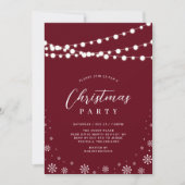 Invitation Rouge et blanc | Fête de Noël des lumières des cor (Devant)