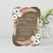 Invitation Rouge et Blanc Mariage Champêtre Fleuriste Herbe d (Debout devant)