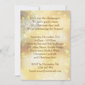 Invitation Rouge et fête de Noël de babioles d'or (Dos)