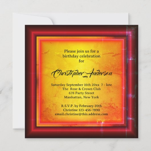 Invitation Rouge et jaune (Dos)