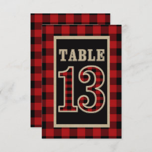 Invitation Rouge et noir Buffalo plaqué Rustique Tableau Numé