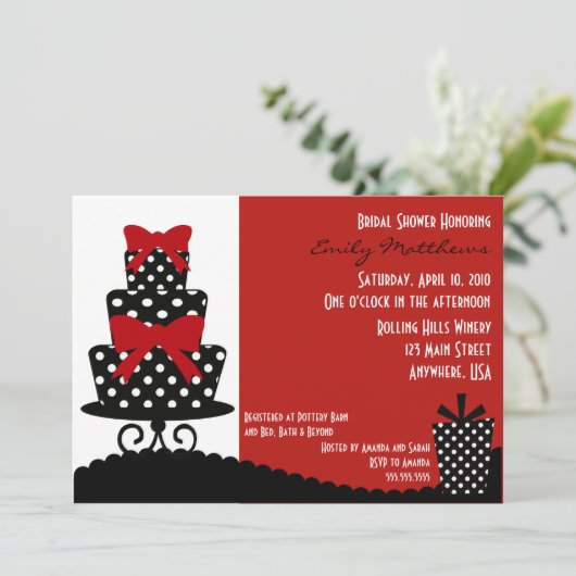 Invitation rouge et noire classique (Debout devant)