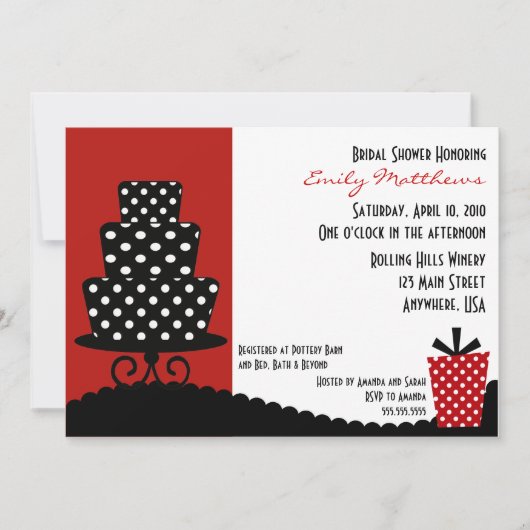 Invitation rouge et noire classique (Devant)