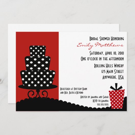 Invitation rouge et noire classique (Devant / Derrière)