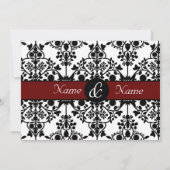Invitation rouge et noire de damassé (Dos)