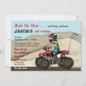 Invitation rouge et noire d'enfant d'ATV (Devant)