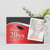 Invitation rouge et noire personnalisable (Debout devant)