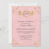 Invitation Rouge et Or Coton 2e Anniversaire de Mariage (Devant)