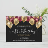 Invitation rouge et or de la fête du 85e anniversa (Debout devant)