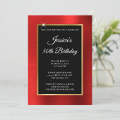 Invitation Rouge et or huile noire 50e anniversaire (Debout devant)