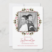 Invitation Rouge et vert Noël Une photo simple (Devant)