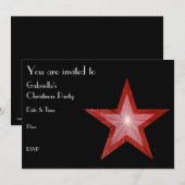 Invitation Rouge étoile texte avant de l'invitation (Devant / Derrière)